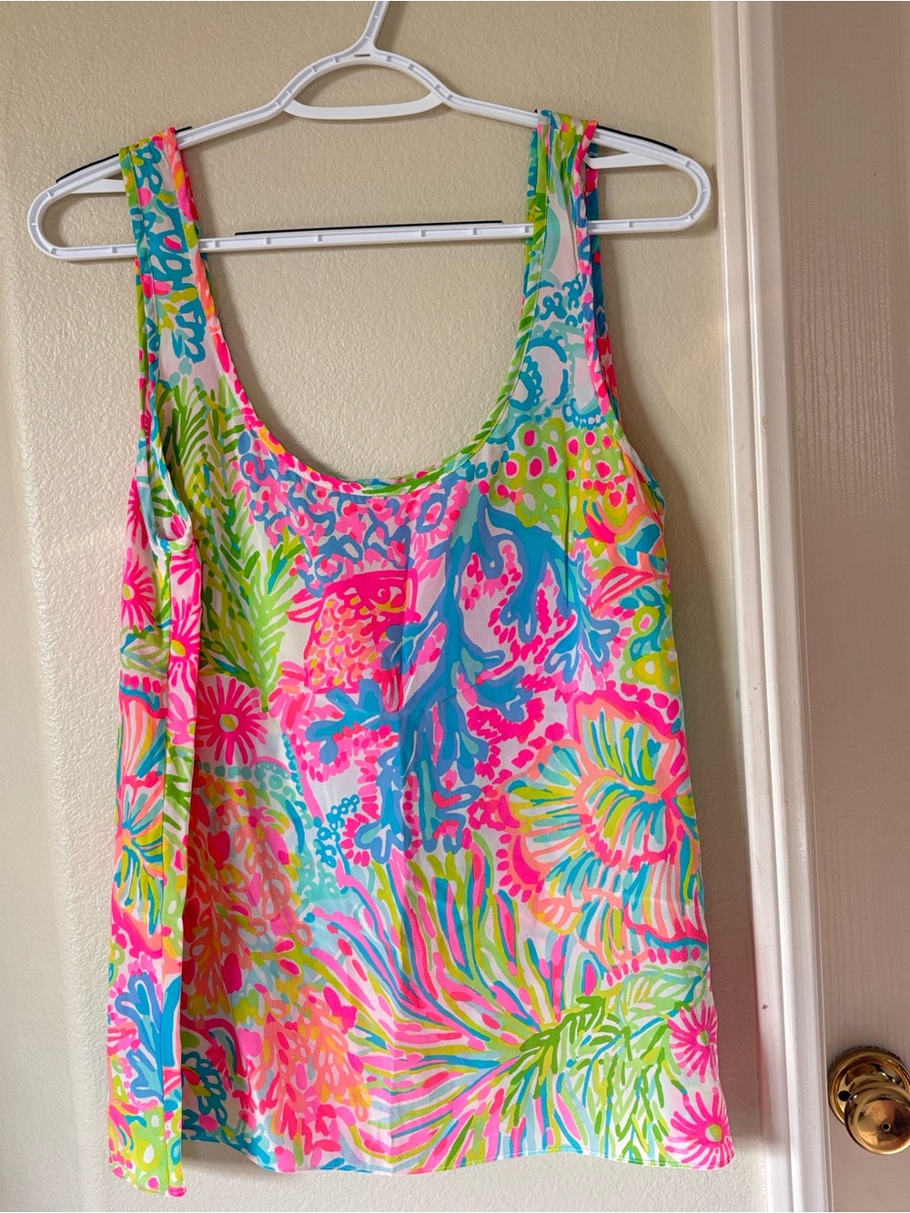 Lilly Pulitzer Pink Green Blue Floral Print Top